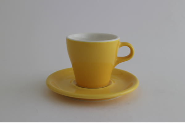 ORIGAMI 6oz カプチーノカップ＆ソーサー イエロー