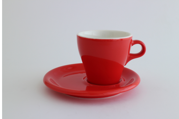 ORIGAMI 8oz ラテカップ＆トレーソーサー レッド