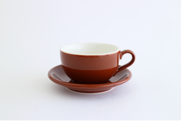ORIGAMI 8oz ラテボウル＆ソーサー ブラウン