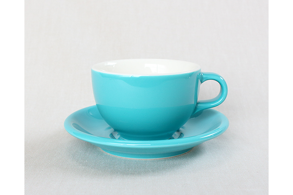 ORIGAMI 6oz ラテボウル＆ソーサー ターコイズ