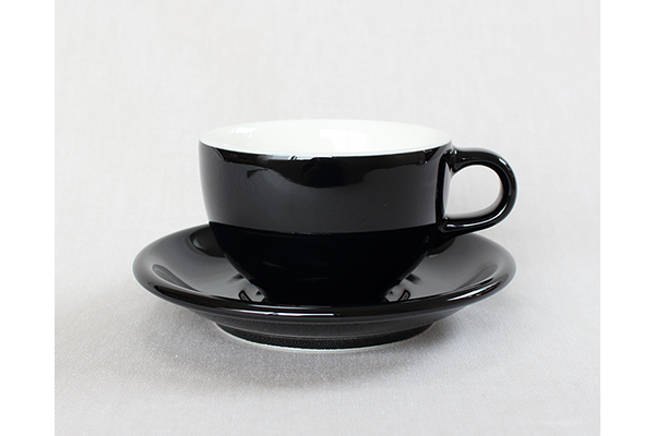 ORIGAMI 6oz ラテボウル＆ソーサー ブラック