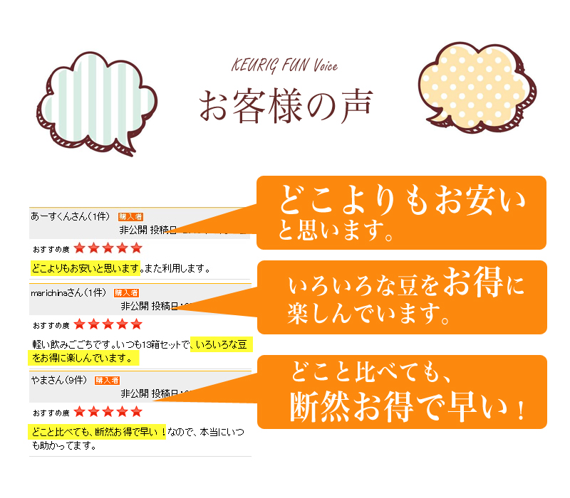 キューリグ Kカップ お客様の声