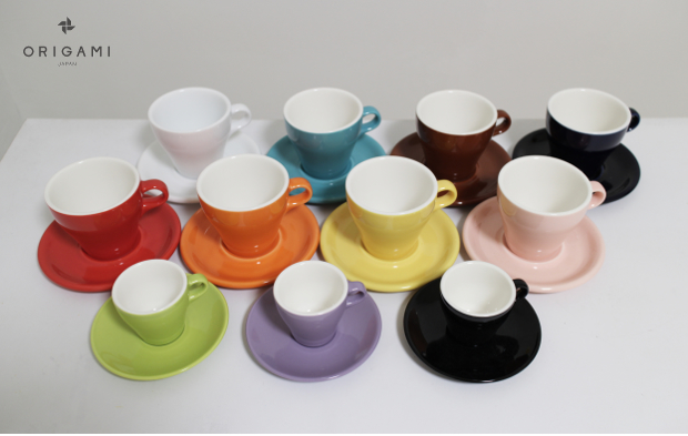 販売終了】【ORIGAMI】6、8oz Saucer（ラテカップ・カプチーノカップ共通ソーサー） ネイビー | コーヒー用品ならFa Coffee