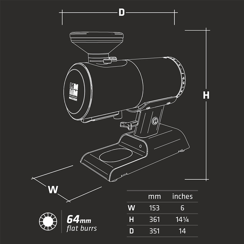 MAZZER Philos ブラック シングルドースグラインダー