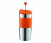 【販売終了】【bodum/ボダム】携帯用フレンチプレス ステンレストラベルプレス オレンジ 0.35L K11067-106