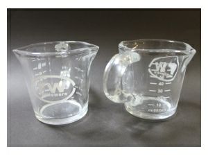 【ラトルウェア】RW 3oz ロゴ入り取手、2注ぎ口付きグラス 27610 1個