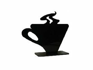 【販売終了】コーヒーカップ形状 ブラックメニューボード 06764