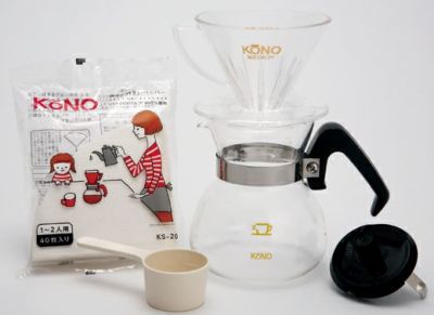 【kono/コーノ】名門2人用ドリッパーセット クリア（フタ付） MDN-20