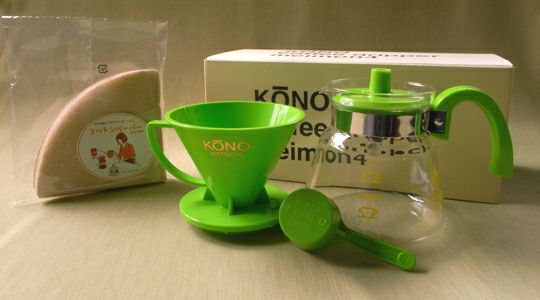 【kono/コーノ】名門4人用ドリッパーセット ライトグリーン フタ付き MD-40LG