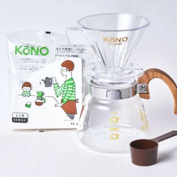 【kono/コーノ】名門4人用ドリッパーセット ウッド（セットのみ）素材：桜 MD-40WD