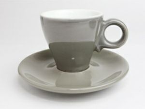 【販売終了】【FBCインターナショナル】オリジナル 有田焼 デミタスカップ 椀皿 グレー