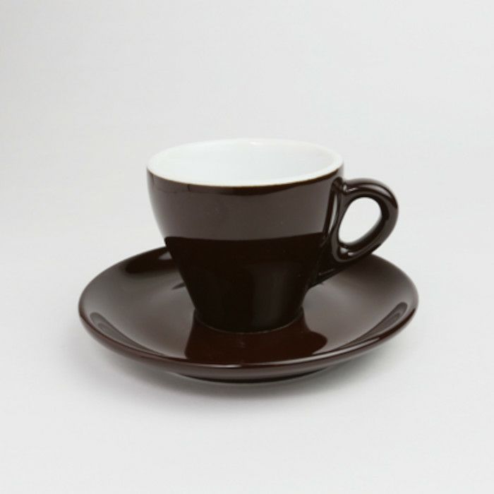 【販売終了】【FBCインターナショナル】国産 美濃 エスプレッソ碗皿　茶