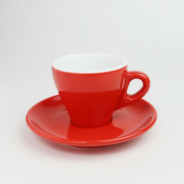 【FBCインターナショナル】国産 美濃 エスプレッソ碗皿　赤