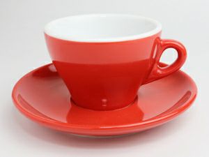 【FBCインターナショナル】国産 美濃 カプチーノ椀皿　赤