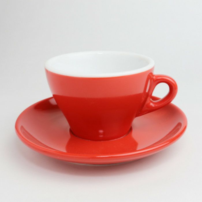 【FBCインターナショナル】国産 美濃 カプチーノ椀皿　赤