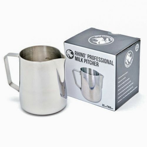 【販売終了】【Rhinowares】内側２ヶ所目盛り付き ラテアートピッチャー 32oz.