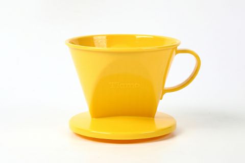【販売終了】【Tiamo/ティアモ】台形樹脂ドリッパー イエロー 2～4人用 HG5281