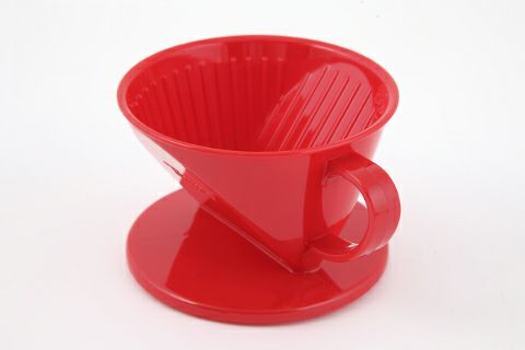 【販売終了】【Tiamo/ティアモ】台形樹脂ドリッパー レッド 1～2人用 HG5284