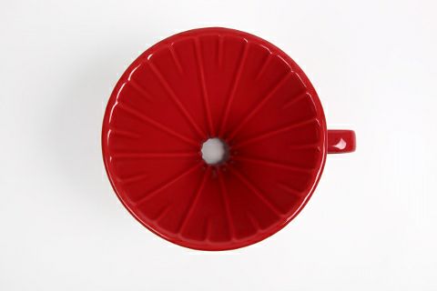 【販売終了】【Tiamo/ティアモ】円錐陶器ドリッパー ワインレッド 2～4人用 HG5273