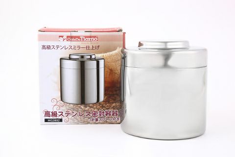 【販売終了】【Tiamo/ティアモ】ステンレスキャニスター 250g スプーン付 HG2802
