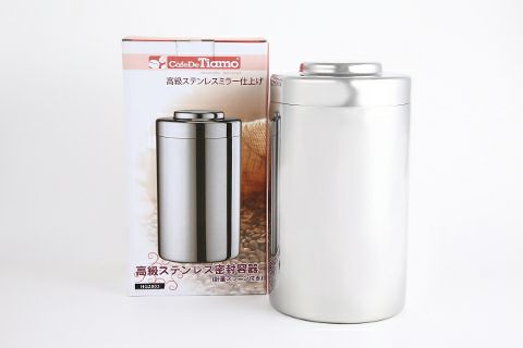 【販売終了】【Tiamo/ティアモ】ステンレスキャニスター 500g スプーン付 HG2803