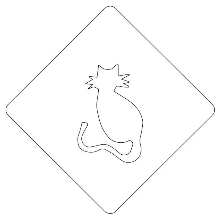 【atta】カフェアートステンシル　ねこ　LAS-0006