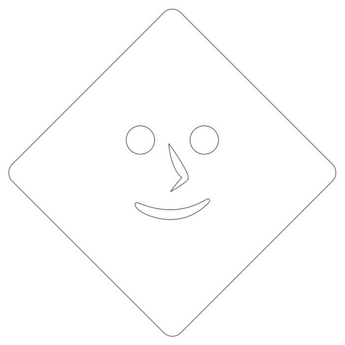 【atta】カフェアートステンシル　顔　LAS-0007