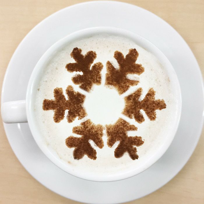 【atta】カフェアートステンシル　雪の結晶 2　LAS-0013
