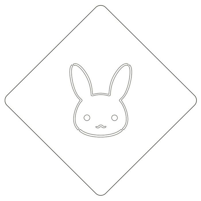 【atta】カフェアートステンシル　うさぎ　LAS-0017