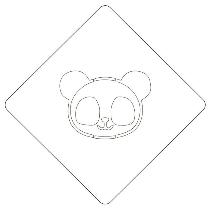 【atta】カフェアートステンシル　パンダ　LAS-0018