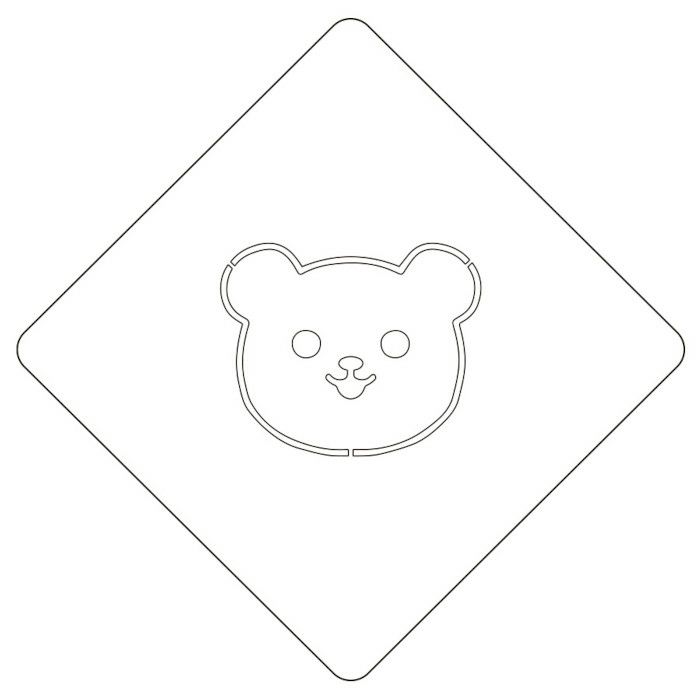 【atta】カフェアートステンシル　クマ　LAS-0019
