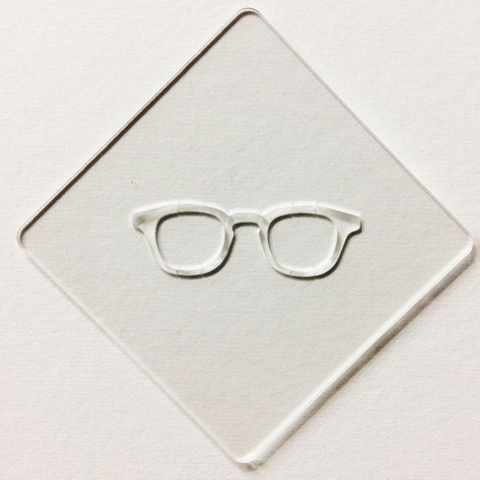 【atta】カフェアートステンシル　めがね　LAS-0020