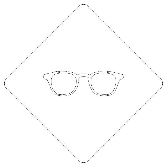 【atta】カフェアートステンシル　めがね　LAS-0020