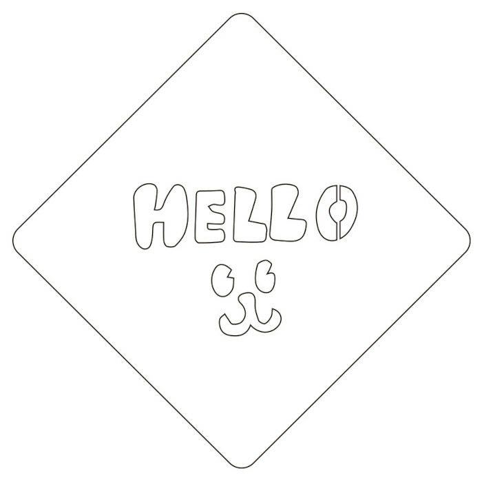 【atta】カフェアートステンシル　Hello 1　LAS-0021