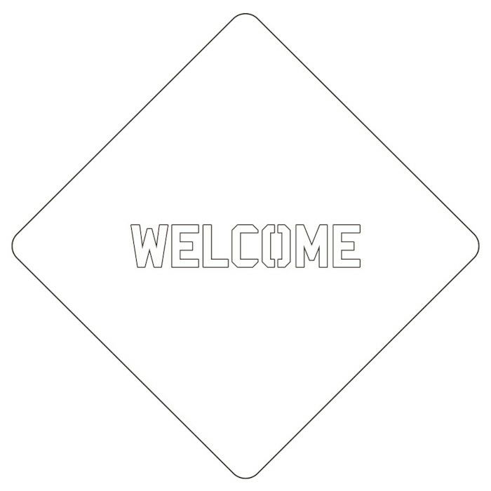 【atta】カフェアートステンシル　Welcome 2　LAS-0024