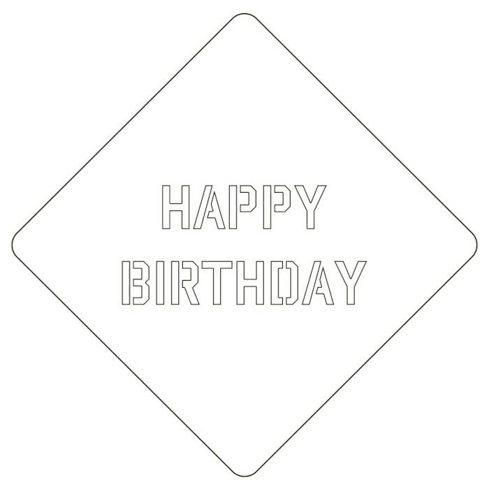【atta】カフェアートステンシル　Happy Birthday 1　LAS-0027