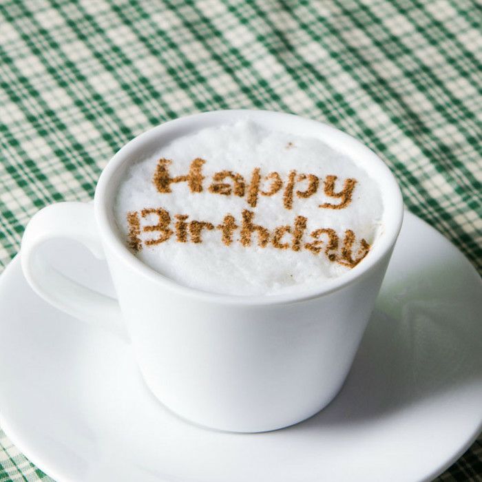 【atta】カフェアートステンシル　Happy Birthday 2　LAS-0028