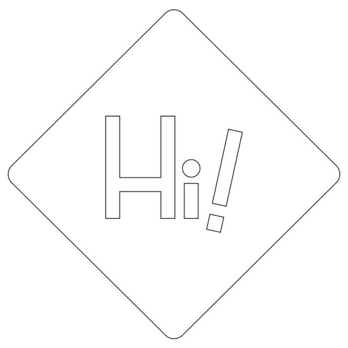 【atta】カフェアートステンシル　Hi !　LAS-0038