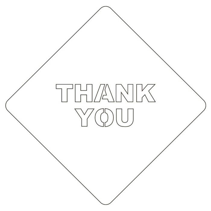 【atta】カフェアートステンシル　Thank you　LAS-0041