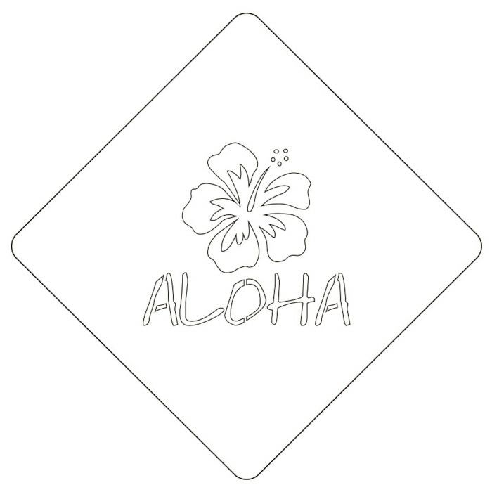【atta】カフェアートステンシル　Aloha　LAS-0046
