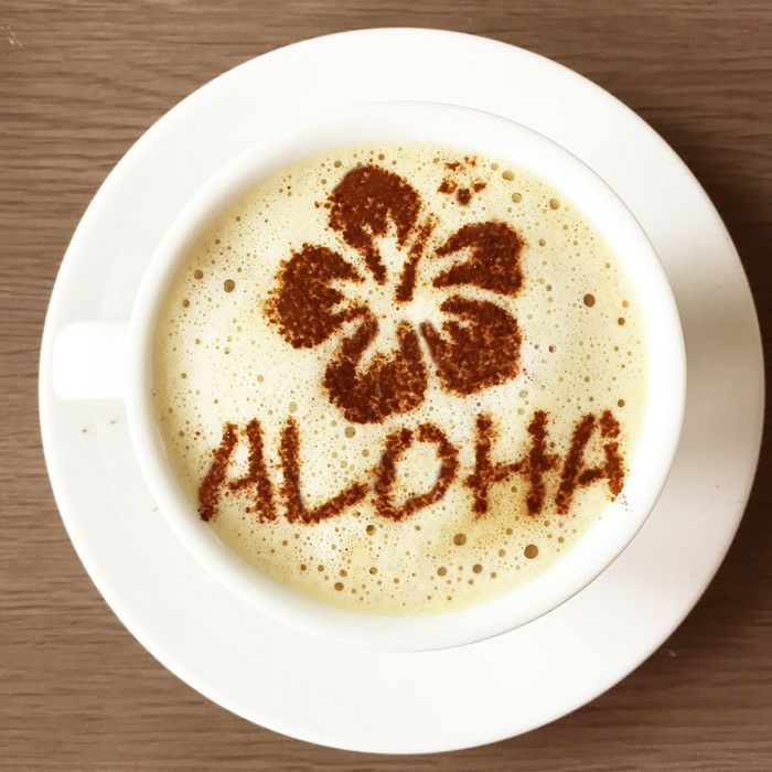 【atta】カフェアートステンシル　Aloha　LAS-0046