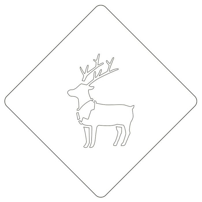 【atta】カフェアートステンシル　トナカイ　クリスマス　LAS-0050