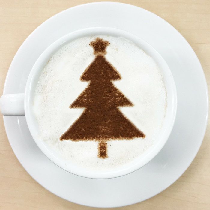 【atta】カフェアートステンシル　ツリー　クリスマス　LAS-0052