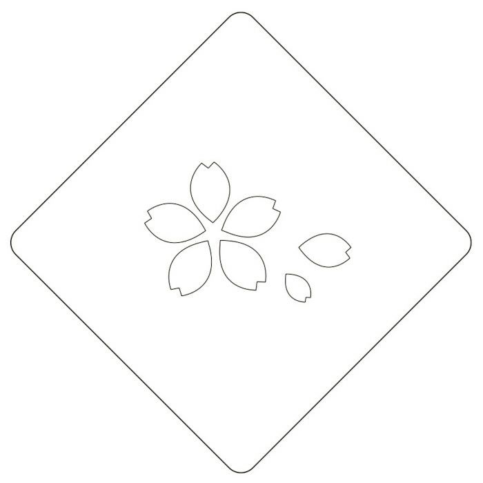 【atta】カフェアートステンシル　サクラ-花びら付-　LAS-0064