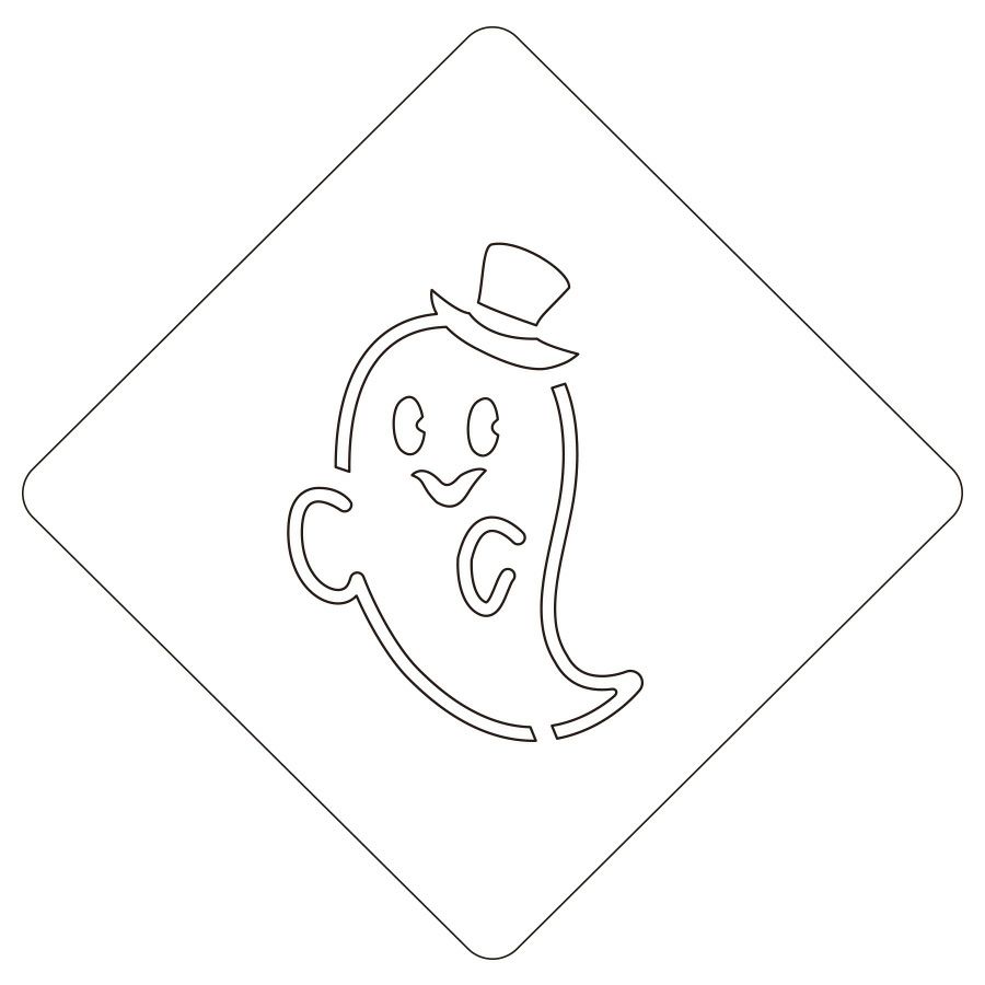 【atta】ハロウィンステンシル　おばけ　カフェアートステンシル　LAS-0077