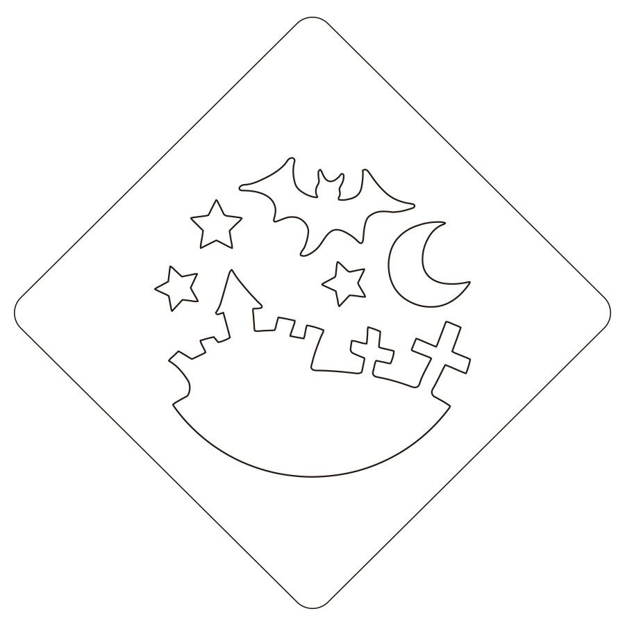 【atta】ハロウィンステンシル　ハロウィンナイト　カフェアートステンシル　LAS-0079