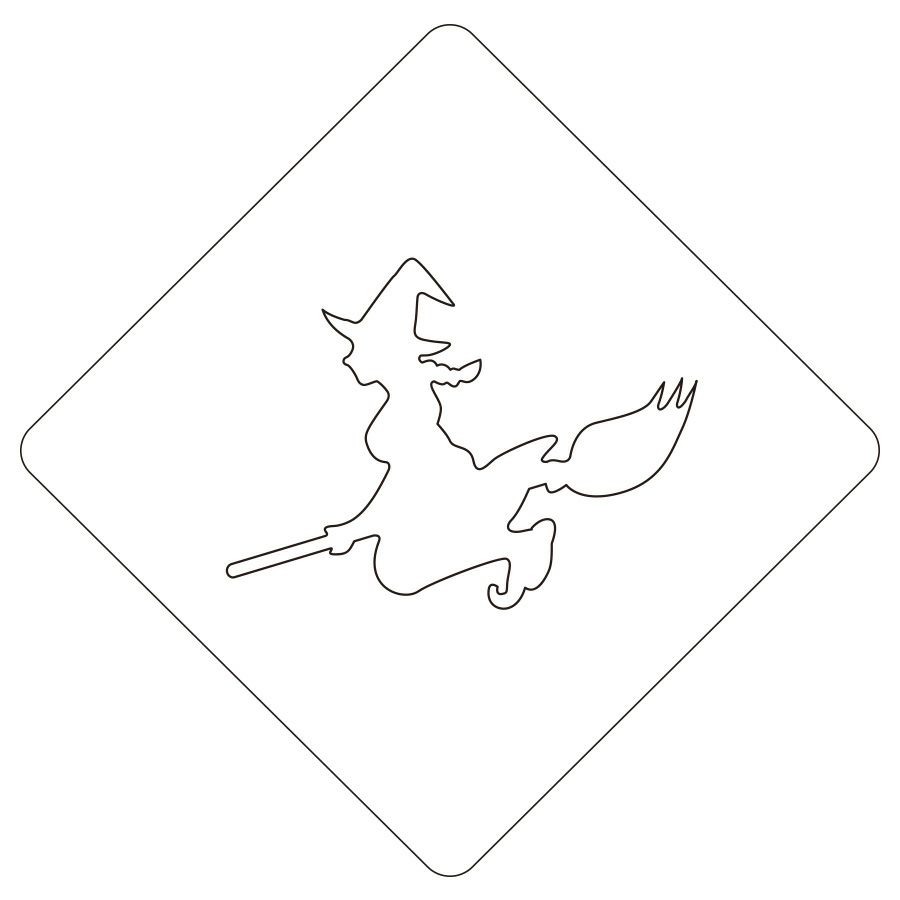 【atta】ハロウィンステンシル　魔女　カフェアートステンシル　LAS-0082