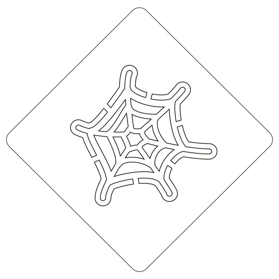 【atta】ハロウィンステンシル　クモの巣A　カフェアートステンシル　LAS-0084