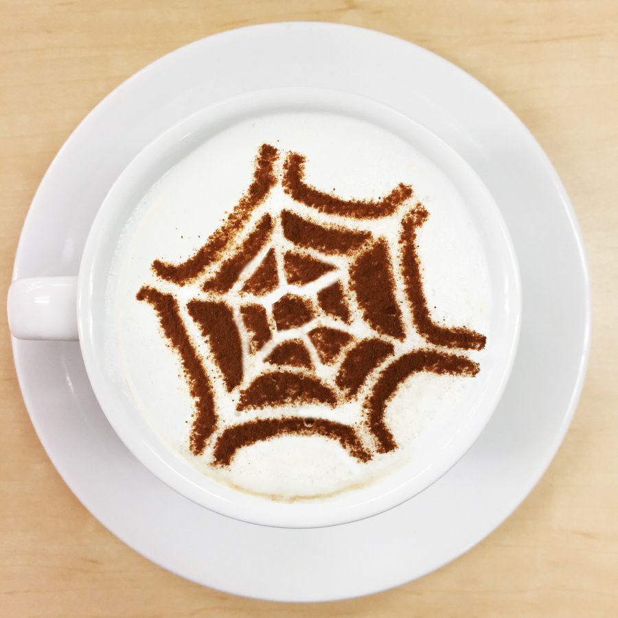 【atta】ハロウィンステンシル　クモの巣B　カフェアートステンシル　LAS-0085