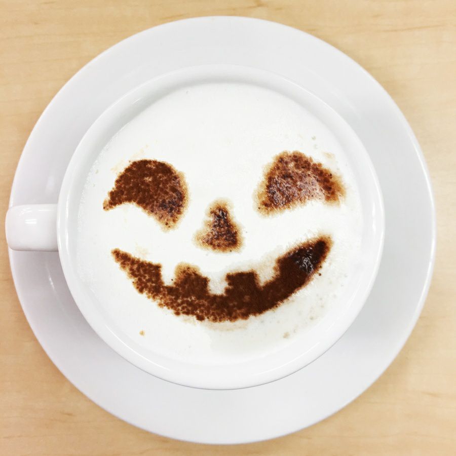 【atta】ハロウィンステンシル　パンプフェイス2　カフェアートステンシル　LAS-0087